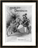 An Advertisement for Harley- Davidson Showing a Soldier Taking His Lady Friend for a Ride