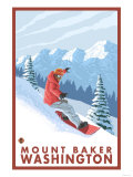 Snowboarder Scene  Mount Baker  Washington