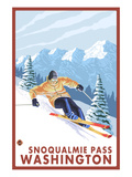 Downhhill Snow Skier  Snoqualmie Pass  Washington