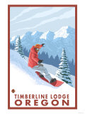 Snowboarder Scene  Timberline Lodge  Oregon