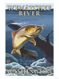 Trout Fishing Cross-Section  Wenatchee River  Washington