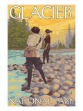 Women Fly Fishing  Glacier National Park  Montana