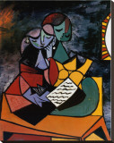 "The Lesson" Pre-made-framed Stretched Canvas Print