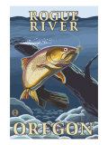 Trout Fishing Cross-Section  Rogue River  Oregon