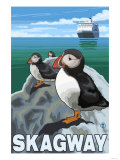 Puffins & Cruise Ship  Skagway  Alaska