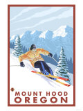 Downhhill Snow Skier  Mount Hood  Oregon