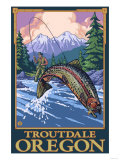 Fly Fishing Scene  Troutdale  Oregon