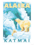 Polar Bears & Cub  Latouche  Alaska