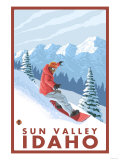 Snowboarder Scene  Sun Valley  Idaho