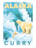 Polar Bears & Cub  Curry  Alaska