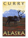 Caribou Scene  Curry  Alaska