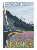 Alaska Railroad Scene  Wasilla  Alaska
