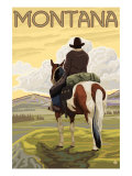 Cowboy & Horse  Montana