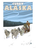 Dog Sledding Scene  Curry  Alaska