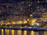 Waterfront at Night  Monte Carlo  Principality of Monaco  Cote d'Azur  Mediterranean  Europe