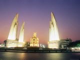 Democracy Monument at Night  Banglamphu  Bangkok  Thailand  Southeast Asia  Asia