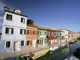 Houses on the Waterfront  Burano  Venice  Veneto  Italy  Europe