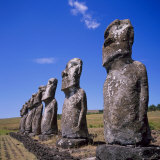 Statues at Ahu Akivi on Easter Island  Chile  Pacific