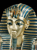 Tutankhamun's Funeral Mask in Solid Gold Inlaid with Semi-Precious Stones  Thebes  Egypt