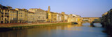 View Along River Arno to Ponte Vecchio  Florence  Tuscany  Italy