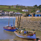 Small Boats by the Quayside  Coverack  Cornwall  England  UK