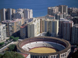 Aerial View Over the Bullring and City  Malaga  Costa Del Sol  Spain  Mediterranean