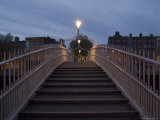 Half Penny Bridge Over Liffey River  Dublin  County Dublin  Republic of Ireland