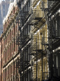 Fire Escapes on the Outside of Buildings in Spring Street  Soho  Manhattan  New York  USA