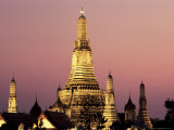 Buddhist Temple of Wat Arun at Twilight  Dating from 19th Century  Bankok Noi  Bangkok  Thailand