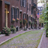 Beacon Hill  Acorn Street  Boston  Massachusetts  New England  USA