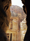 The Siq and Facade of the Treasury  Nabatean Archeological Site  Petra  Jordan  Middle East