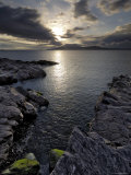 Clew Bay at Dusk Looking Towards Clare Island  County Mayo  Connacht  Republic of Ireland