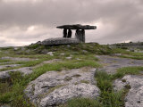 Moody Sky Over Poulnabrone Dolmen Portal Megalithic Tomb at Dusk  Munster  Ireland