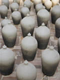 Clay Pots  Recently Thrown  Drying in the Sun in Potters Square  Kathmandu Valley  Nepal