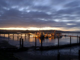 Fishing and Crabbing Boats at Low Tide after Sunset  in Dock at the End of the Road in Grayland