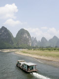 Cruise Boats on Li River  Between Guilin and Yangshuo  Li River  Guangxi Province  China