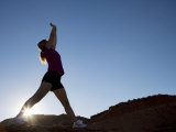 Woman Stretching  Monument Valley Navajo Tribal Park  Arizona Utah Border