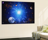 Illustration of Earth and Glowing Star