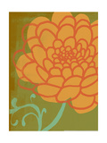 Floral Citron Green and Apricot