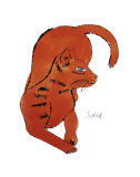 25 Cats Named Sam and One Blue Pussy by Andy Warhol  c1954 (Red Sam)