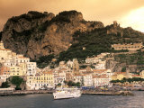 Almafi  Italy Including a Fishing Harbour at Sunset