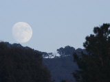 August Almost Full Moon Rising over Oak View  California