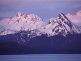 Alpenglow on the Kenai Mountains from Homer  Alaska