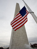 American Flag against the Washington Monument  Washington  DC