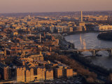 Aerial View of DC and the Potomac River from Georgetown  Washington  DC