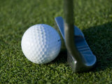 Close View of a Putter against a Golf Ball on the Green  Groton  Connecticut