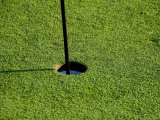 Close View of a Flag Pole in a Hole on a Golf Course  Groton  Connecticut