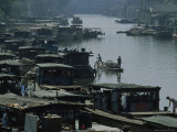 Boats on the Crowded Grand Canal  Hangzhou  China