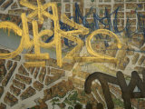 Graffiti on a Map of Florence  Italy