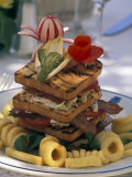 Gourmet Sandwich Served on a Balcony of a Restaurant in Amalfi  Italy